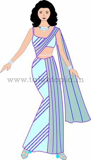 Drawing Of A Lady In Saree | wwisacademy.com